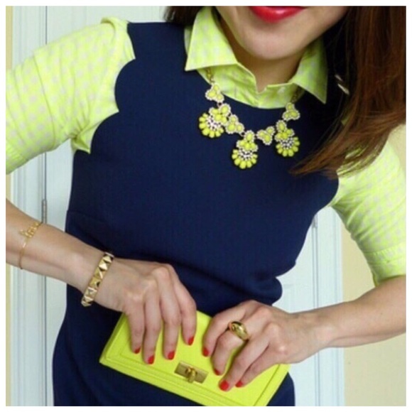 J. Crew Tops - j. crew // neon gingham button down check shirt